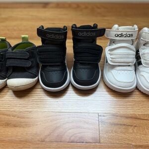 Toddler size 4 Sneakers + Adidas size 5k Shoes